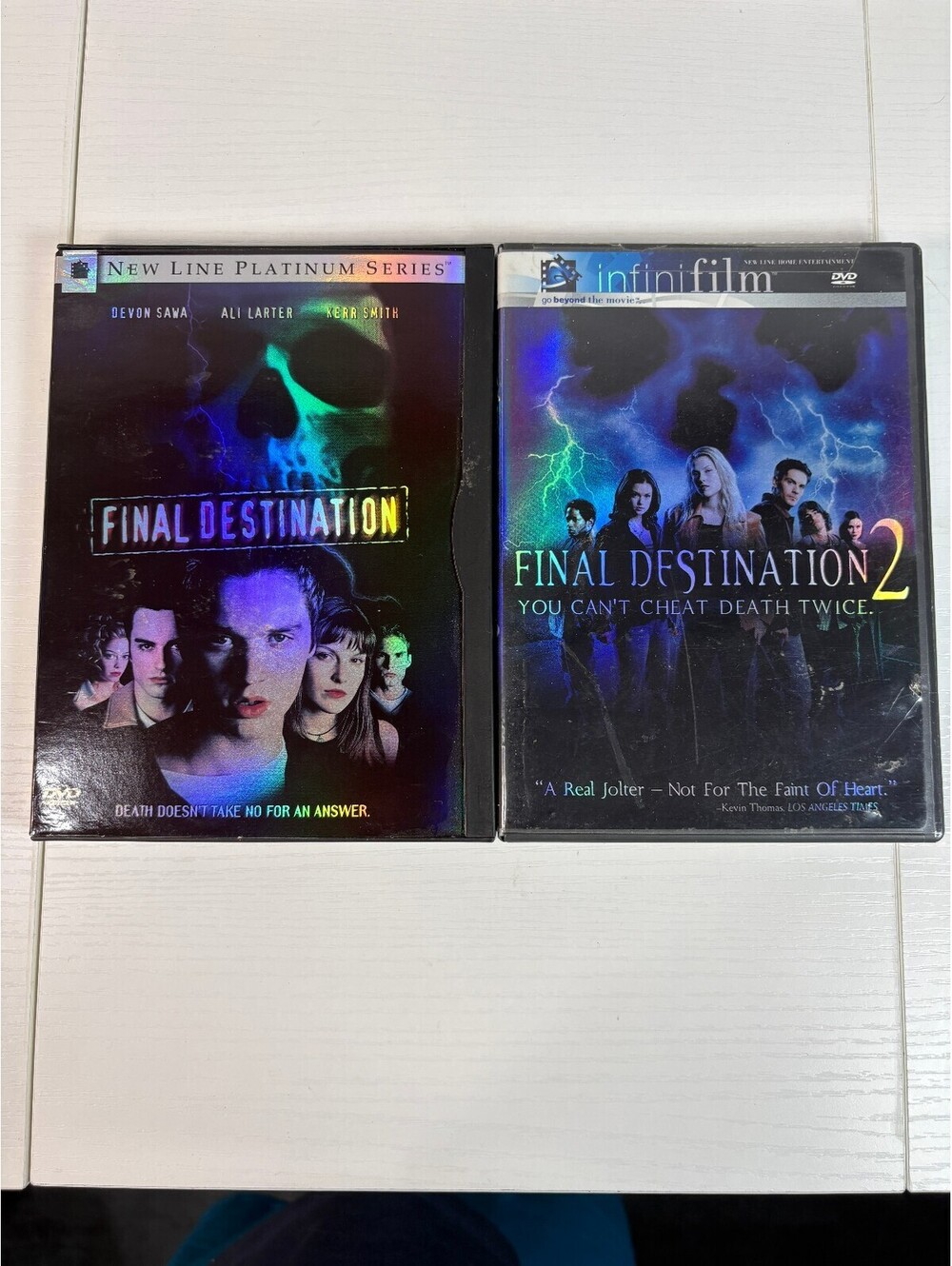 Final Destination 1 & 2 DVD Lot Horror Movies Devon Sawa Ali Larter Snap Case